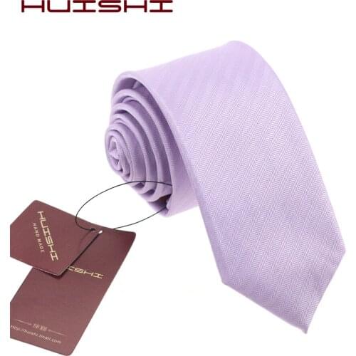 HUISHI Hot sale 6cm Men Wedding Accessories Neck Tie For Men Lilac Purple 8cm Slim Fashionable Party Business Formal Neckties