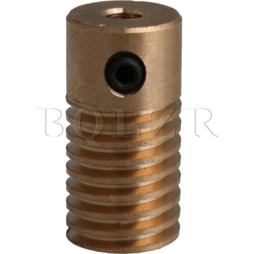 BQLZR Yellow 20x9.8x3.17MM 0.5 Modulus Worm Wheel Shaft 3.17MM Hole Diameter