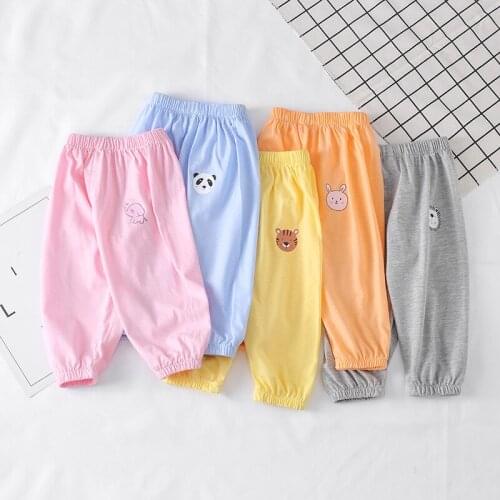 Summer Cropped Trousers Style Childrens Cotton Anti- Mosquito Pants For Boys and Girls Thin Loose Casual Bloomers Boys And Girl