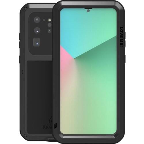 LOVEMEI Dirt-resistant Anti-knock Metal Aluminum Case with Gorilla Glass for Samsung Galaxy S20 Ultra 6.9" Heavy Duty Protection