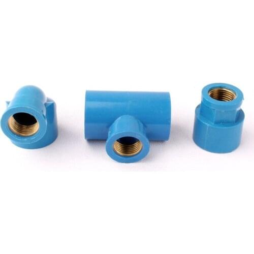 Copper G 1/2'' Female To 32mm Reducing Tee/Straight/90 Degree Elbow Pipe Connectors Blue Tube Adapter Garden Irrigation Fittings