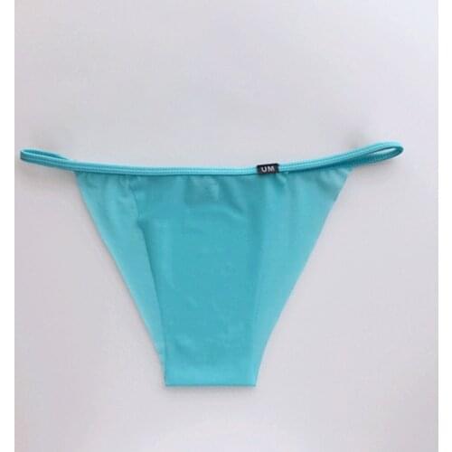 Mens Seamless Ice Silk Briefs Transparent Sexy Underware Breathable Stretch Low Waist Underpants G-strings Men Thong Panties