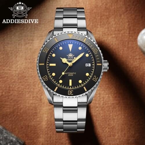 Addies Dive Men Watch Sapphire Glass C3 Super Luminous Watch With Date 200m Diving Ceramic Dezel NH35 Automatic Watch Смотреть