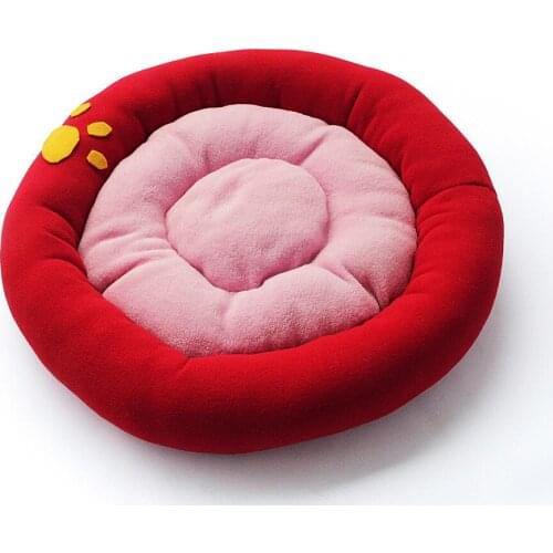 DAINCHOUL Cheap Round Dog Beds For Small Dog Soft Coral Velvet Puppy Bed Cat Pets House Kennel Comfortable Keep Warm Dog Nest