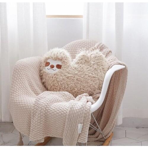New Arrival Simulation heart shaped Sloth Plush Toy Kids Doll Soft Cushion Sofa Throw Pillow Kids Birthday Gift Home Decor