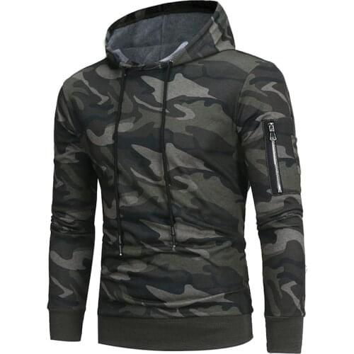 New Men Hoodies Brand Autumn Military Camouflage Hooded Sportswear Casual Jacket Male Pullover