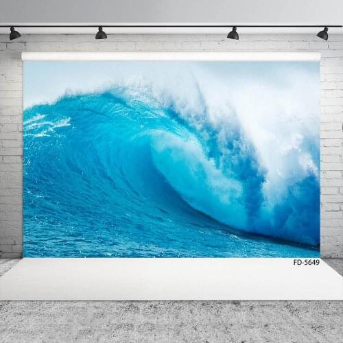 Huge Sea Wave Photographic Backdrop Computer Printed Fond Background for Portrait Children Baby Photoshoot Photo Studio Props
