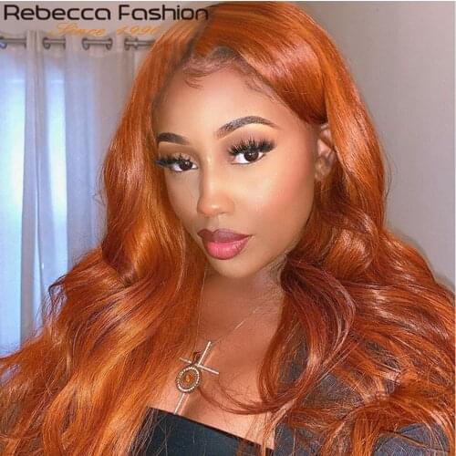 Rebecca Body Wave Bundles With Closure Brazilian Hair Weave Bundles 3/4 Orange Bundles Ombre Blonde Bundles With Frontal Remy