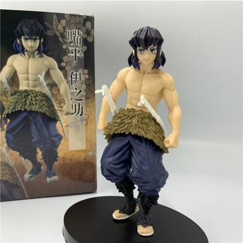 Demon Slayer Hashibira Inosuke Real Face Standing Ver. PVC Action Figure Kimetsu no Yaiba Tanjirou Inosuke Classic Color 16cm