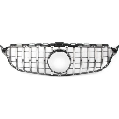 Car Front Bumper Mesh Protective Grill Chrome ABS For Mercedes Benz C-Class W205 C250 C350 C300 C200 2015 2016 2017 2018