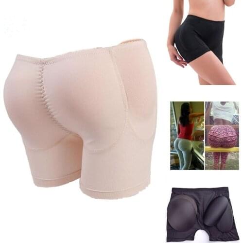 High Waist Crossdresser Panty with 4 Pockets Butt Hip Sponge Pads Enhancer Fake Buttocks Padded Panties Hip Push Up