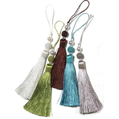 1Pc Hanging Rope Silk Tassels Fringe Sewing Bang Tassel Trim Key Tassels For DIY Curtain Accessories For Home Decoration