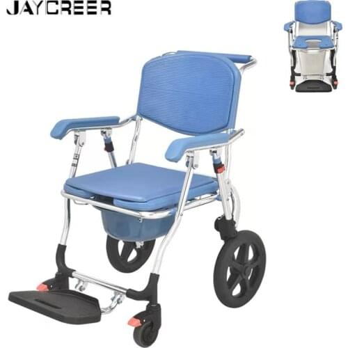 JayCreer WheelChair With Go To Toilet ,Mobile Bath Shower Chair ,Mobile Toilet Seat For OutDoor And InDoor ,Load:150KGS