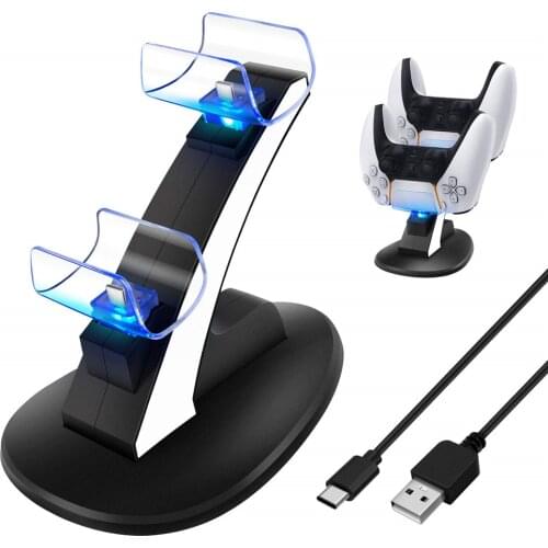 Dual Charging PS5 Controller Charger For Playstation 5 DualSense Controller Charger Charging Base Bracket Fast Charging Station