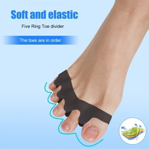 1Pair Toe Separator Five Holes Hallux Valgus Corrector Orthopedic Hammer Straightener Spreader Foot Care Treatment Tool
