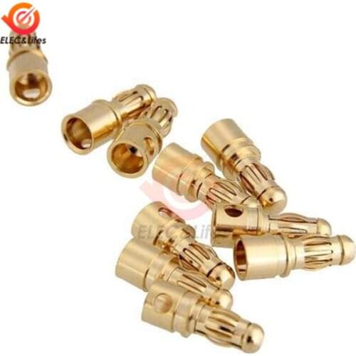 10Pcs 3.5mm Gold Plated Male Female Bullet Banana Connector Plug For RC ESC Battery Motor Terminals Parts DIY