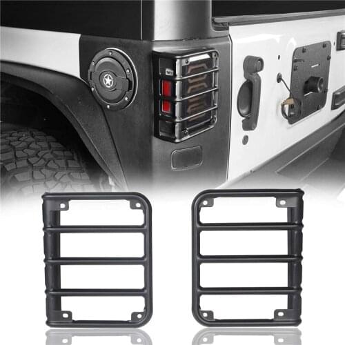 1Pair Car Rear Tail Light Guard Protective Cover for Jeep Wrangler JK 07-17 Rear Brake Lamp Hood Auto Styling Accessories