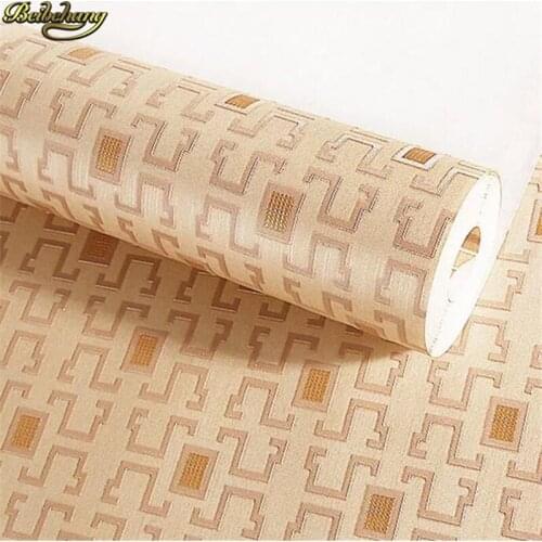 Beibehang 3D stereoscopic Chinese non - woven wallpaper modern lattice bedroom bedroom TV background wall paper papel de parede