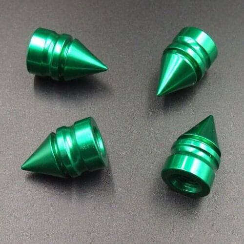 4pcs 23mm Green Universal Spiked Car Wheel Tire Valve Air Stem Dust Caps Cover Truck Auto Vehicle Motorcycle Bicycle Accessory