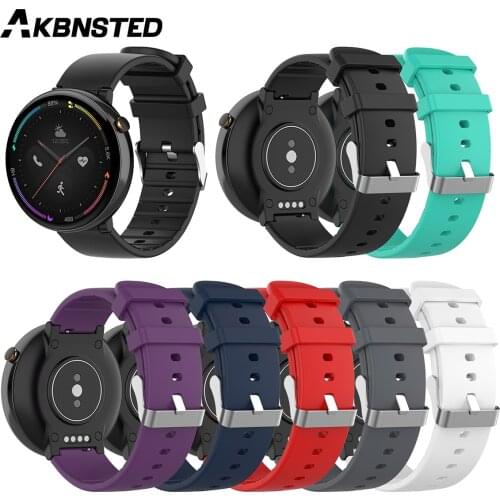 AKBNSTED For Xiaomi Huami Amazfit Verge Colorful Silicone Watch Band For Amazfit 2 Smart Watch Wristband Replace Accessories