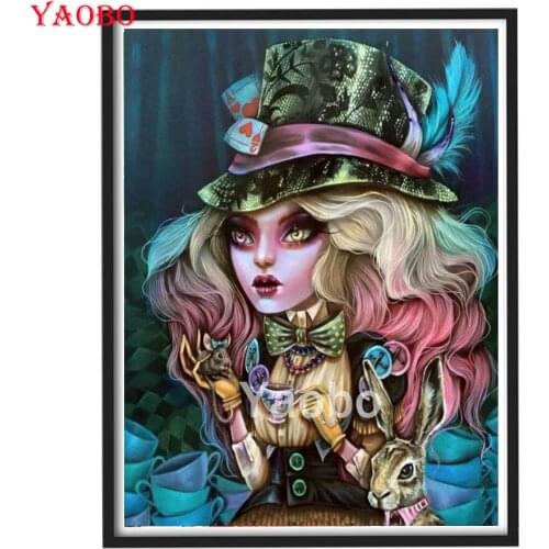 Diamond Painting 5d Full Square/round Magical Cartoon Girl Embroidery Decorations For Home Mosaic Wall Stickers Diamond Art
