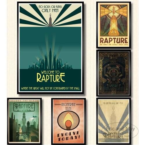 Bioshock Rapture Video Game Retro Vintage Poster And Print Vintage Decor Picture Canvas Painting Aesthetic Room Decor Quadro
