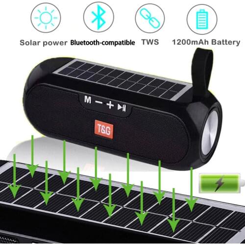 Bluetooth speaker portable sound wireless stereo music box solar mobile power speaker outdoor waterproof speaker