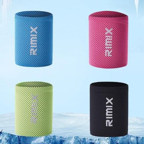 RIMIX Elastic Ice Cooling Tennis Wristband Wrap Sport Sweatbands Breathable Cooling Hand Sweat Band Wrist Brace Support for Gym
