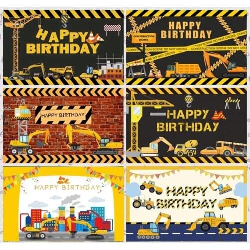 Construction Dump Truck Photography Backdrop Boys Birthday Party Baby Shower Background Photo Studio Decor Banner Prop