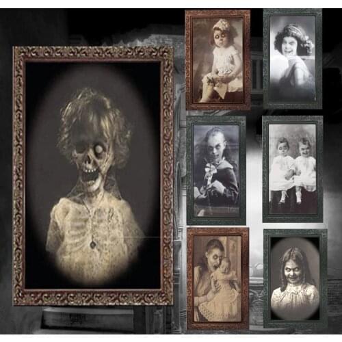 3D Ghost Photo Frame Horror Pictures Frames Changing Face Ghost Halloween Party Decor Halloween Decoration Props