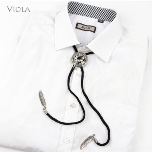 Vintage Royal Bolo Tie Rope Leaves Big Metal Chic Neck Tie Men Women Suit Tuxedo Party Banquet Tie Stylish Gift Accessory