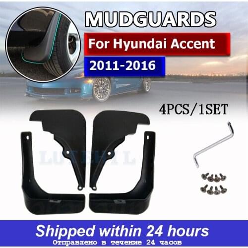 OE Styled Molded Mud Flaps For Hyundai Accent Solaris 2011 - 2016 Mudflaps Splash Guards Mudguards 2012 2013 2014 2015 Styling