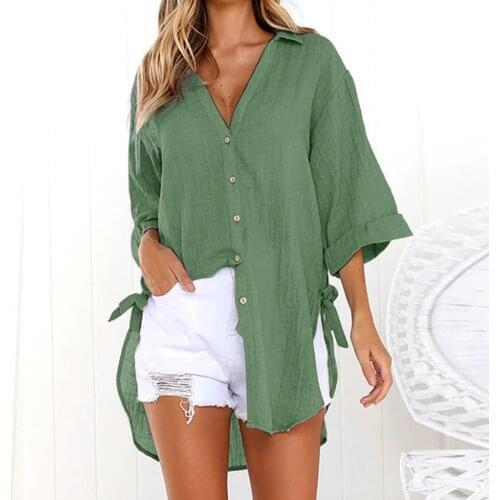 M-5XL Plus Size Women Beach Cover Up Solid Bikini Tunic Button Long Sleeve Swimwear Women Swimsuit Kaftan Beach Pareo Cape Mujer