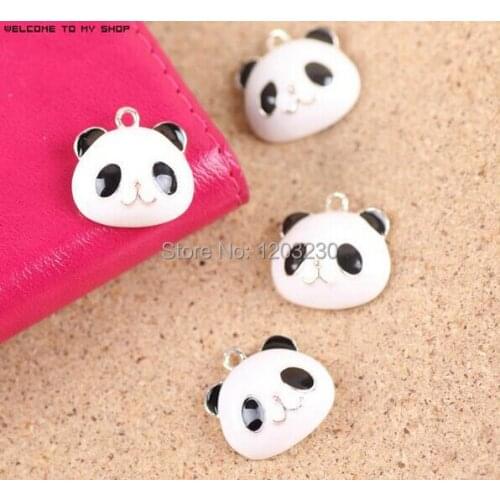 New arrived Best quality 50pcs/lot Alloy Drop oil small pendant Panda charms bracelet necklace pendant accessories