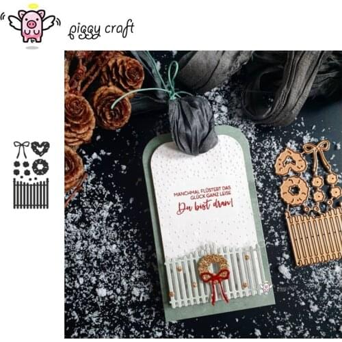 Piggy Craft metal cutting dies cut die mold Christmas fence garland Scrapbook paper craft knife mould blade punch stencils dies