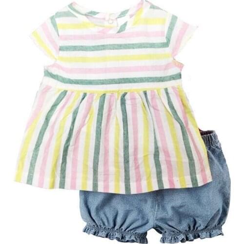 Fashion Baby Girl Clothes Set Newborn Outfits Cotton 2-Pieces Clothing Suit Girls Dress Blouse Short Pant 6 9 12 18 24 Month