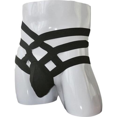 Men Sexy Lingerie Gay Sissy Panties Hollow out Pouch Bikini Briefs Bandage Erotic Underwear Jockstraps Male Underpants Thongs