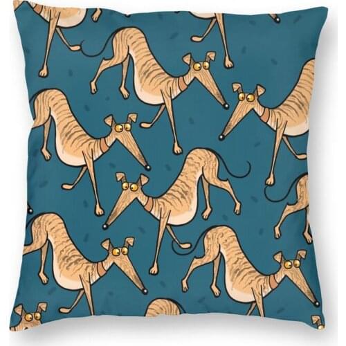 Soft Brindle Multi Throw Pillow Cover Home Decor Custom Square Greyhound Cushion Cover 40x40 Pillowcover for Living Room