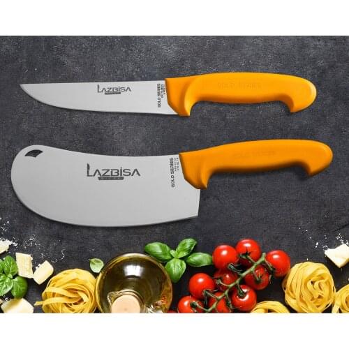 Lazbisa Knife Set Kitchen Knife Set Butcher Meat Onion Pita Fruit Vegetable Fish Pizza Line 2 Gold Series