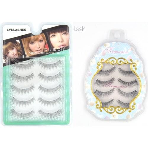 Japanese style knotting natural looking fake lashes false eyelashes strip eyelashes