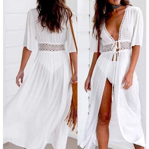 Sexy Beach Dress Swimwear Womens Beach Cover Up Cardigan Swimwear Bikinis Cover ups Robe Plage Zaful Dress for Beach Women New