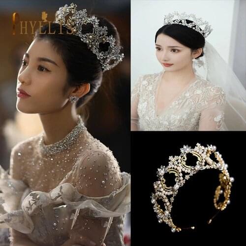 A116 Baroque Headband Retro Bridal Tiara Cubic Zirconia Crowns Diadem Wedding Hair Accessories Luxury Girls Bridal Hair Jewelry