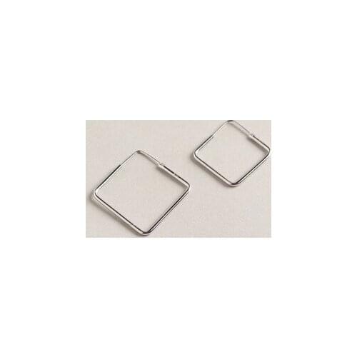 S925 Silver Color Simple Geometric Square Popular Ladies Earrings Fashion Beautiful Gift Hypoallergenic Girlfriend Gift