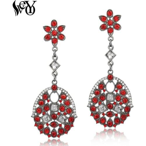 VEYO Rhinestone Earrings for Woman Drop Earrings Elegant Trendy Long Earrings High Quality Brincos Pendientes