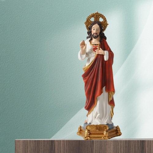 Religious Jesus Sanctification Ornaments Figurine Christian Nativity Resin Church Decorations Home Decor Handmade Gift