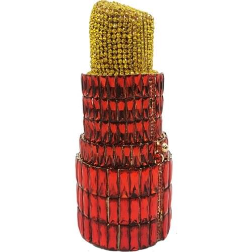 Red Glass Yellow Crystal Clutch Bag Evening Purse And Diamond Handbags Luxury Best Christmas Gift Women Dinner Party Chain Purse