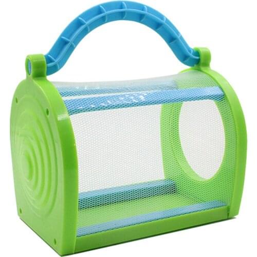 Insect Pet Box Butterfly Bee Cage for Children Observed Portable Plastic Breathable Insect Box with Transparent Net Observation