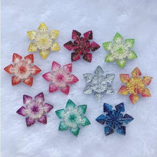 10pcs Shiny Flower Gems 30mm Flatbacks Cabochon Embellishments DIY Phone Nail Decorations 2 Holes Crafts -B53