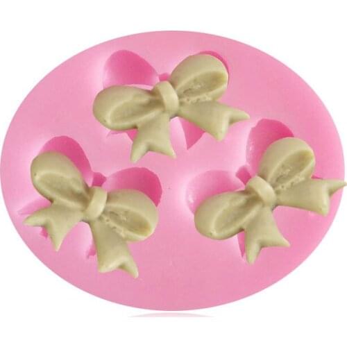 3D Bowknot Shaped Fondant Cake Silicone Mold Used for Clay DIY Baking Chocolate Pastry Candy Making Cake Decoration Accessories