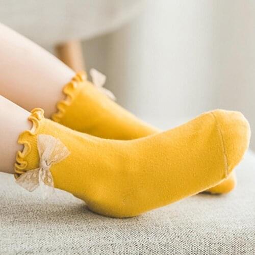 5Pairs Cute Kids Girls Candy Color Cotton Lace Ruffle Princess Mesh Socks Children Ankle Short Sock Baby Girls Kids Toddler